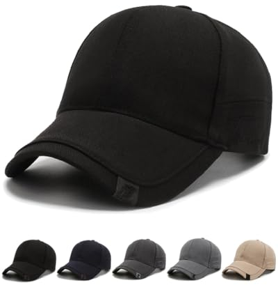 Joligiao Baseballkappe Unisex Outdoor Baseball Cap Herren Baumwoll Kappe Verstellbar Vintage Basecap Running Kappe Sport Cap Hut Damen,Schwarz