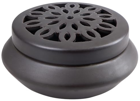 ZYDYRX Vintage Keramik Räuchergefäß Weihrauchbrenner Räucherstäbchenhalter Halter Rund Chinesisch Porzellan Räucherschale mit Deckel Feuerfeste für Schlafzimmer Wohnzimmer Büro Yoga Meditation