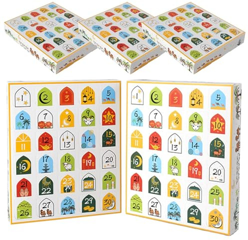 Ramdans adventskalendrar 2025, 30 tomma lådor i 30 dagar, Eid Mu-barak nedräkningskalender fyllbar ramadans presentask, tomma ramadaner kalender presentaskar för att fylla dina egna islamiska