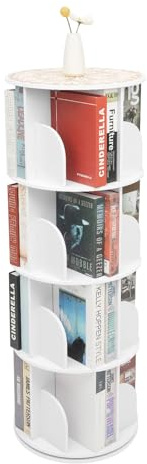 TCICOP Bibliothèque pivotante à 360 ° - Tour de livres autoportante à 4 étages - Pour enfants - Charge maximale : 60 kg - Convient pour chambre à coucher, salon