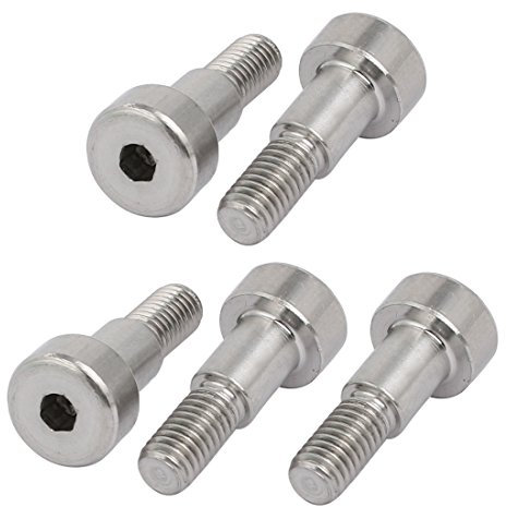 Sourcingmap 5pcs 304 Stainless Steel Hex Socket Shoulder Bolt 6mm Shoulder Dia 8mm Shoulder Length M5 Thread