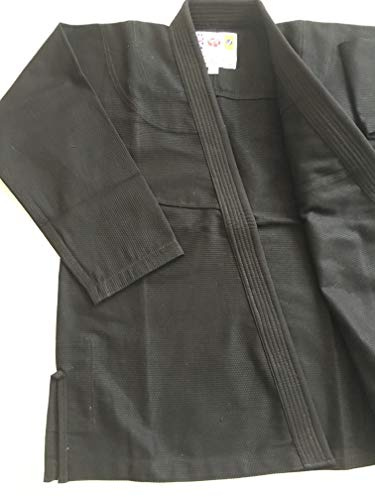 Grappler certificato BJJ Gi NERO Premium Quality Matching Stitch brasiliano Jiu Jitsu Pearl Weave (A2)