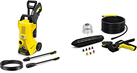 Kärcher Nettoyeur Haute Pression K 3 Power Control: Support Intelligent par Une Application - Jaune/Noir & Nettoyeur gouttières/canalisations 20 m Accessoire pour nettoyeurs Haute Pression