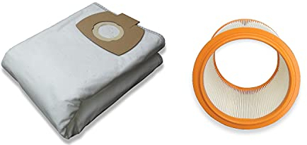 5 Staubsaugerbeutel Kallefornia K911 + 1 auswaschbarer Filter K704 für Nilfisk AERO 21-21 PC/Inox