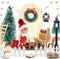 DANXIAN 24 Stück Wichteltür Zubehör Weihnachten Set, Miniatur Wichtel Zubehör Weihnachten, Fenster, Zaun, Weihnachtsbaum,Teppich, Laterne, Postfach, Kranz, Stiefel, Feentür Dänische Weihnachtsdeko