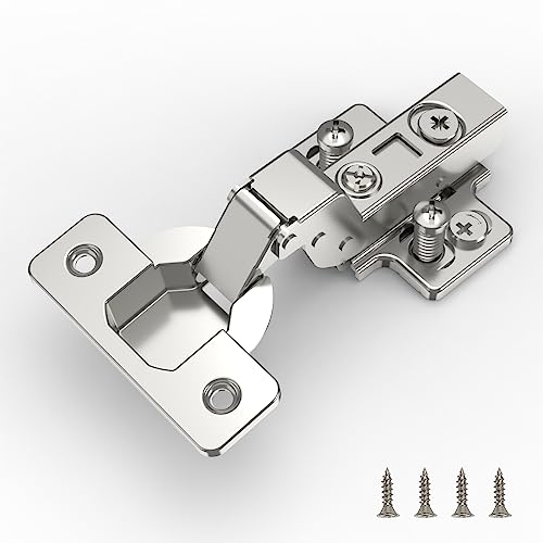 Furniware 2 Stück Küchenschrank Scharniere mit Hydraulisch Feder Perfekte Softclose, Topfscharniere 35mm Innenanschlag für Schranktür, Kleiderschrank