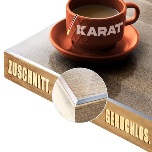 KARAT Protector de mesa transparente mate con borde biselado, mantel a medida, tamaño a elegir, lámina protectora mate, protector de mesa (Imperial, ancho 90 x largo: 90 cm)