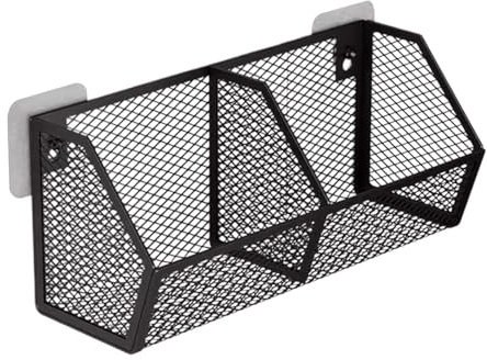 FLCPJGV Cestini Da Appendere Al Muro, Cestini Portaoggetti in Rete, Cestini per Appesi Al Muro per Le Cipolle, per Armadio, Cucina, Bagno E, Nero, 28.8x11x13.5 Cm