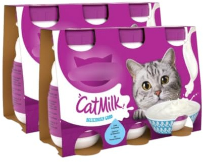 (2 Pack) Kitten Cat Milk Bottle 3 x 200ml - This Milk For Cats Is Free From Artificial Colours, Flavours And Preservatives Complementary Cat Food With Calcium And Vitamins