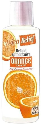 Déco Relief - Arôme Liquide Orange 125 ml - Arôme Alimentaire Pâtisserie & Yaourtière - Pour Gâteaux, Pâtisseries, Yaourts - Arôme Concentré - ARO06