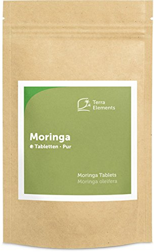 Terra Elements Moringa bio comprimés (240 à 500 mg) I 100% pure I vegan I qualité crue
