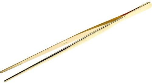 Cocktail Pinza 30cm pinzette per alimenti in acciaio inox Colore Oro Pinze per guarnire la cucina dello chef con punte seghettate di precisione dressaggio per cucinare