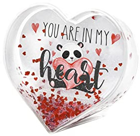 Legami - Portafotos con purpurina, 10 x 9 cm, en PC y líquido, Variante Red Glitter, Portafotos de mesa, una fotografía reemplazable incluida, pequeña