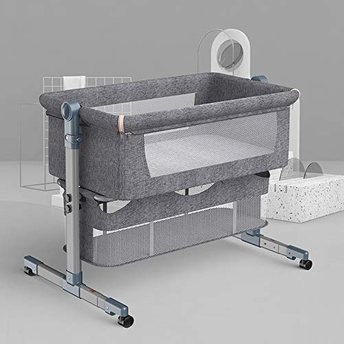 Babybett Beistellbett Kinderbett Stubenwagen Zustellbett Matratze mit Rollen Einstellbar Höhenverstellbar Geeignet für Babys von 0-6 Monaten