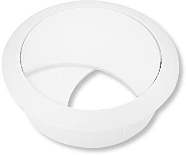 cyclingcolors Passacavo plastica 58mm scrivania tondo guida per cavi elettrico (bianco)