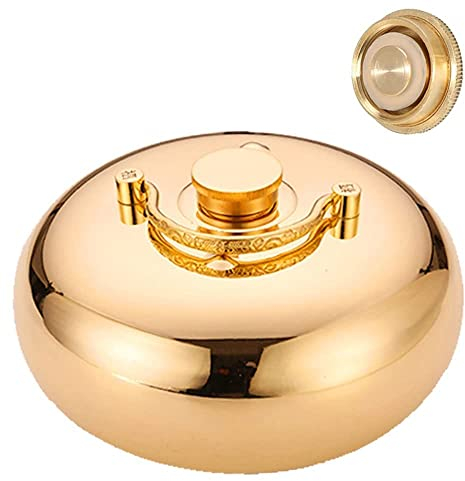 BEISCO Große Wärmflasche 3L/2L/1L Metall Bettflasche Auslaufsicher, Klassisch Messing Wärmflaschen Mit Bezug (Color : Smooth, Size : XL)