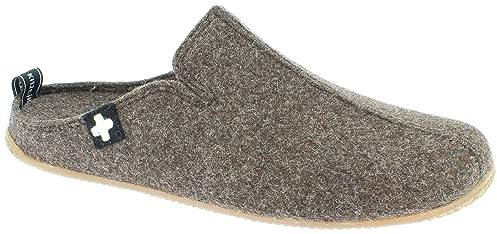 Living Kitzbühel Herren Filzpantoffel Kreuz Hausschuh, Dark Oak, 43 EU