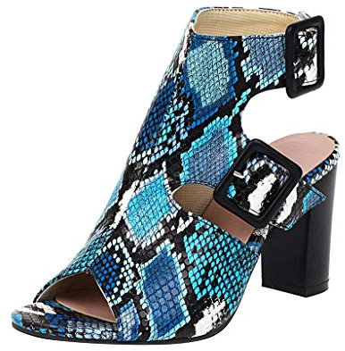 DAIFINEY Schnalle Schuhe Sandalen mit Fersenband Fersen Mode Frauen Schlange hohe Getreide Dicke Sandalen für Frauen Damen Schuhe Stiefeletten Herbst