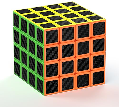 Vdealen Zauberwürfel Speed Cube von Zauberwürfel Original, Kohlefaser-Aufkleber Magic Cube für Anfänger und Fortgeschrittene, Geschenk für Kinder Teenager Erwachsene(4x4)