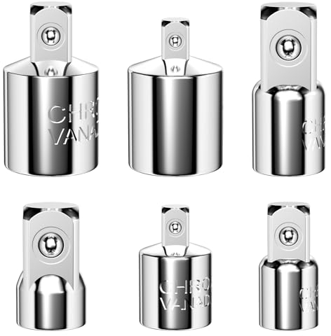 Lectorias 6 Piezas adaptador carraca de Llave de Vaso, Adaptadores para Vasos de Carraca 1/4 a 3/8, 1/2 a 3/8, 3/8 a 1/4, 3/8 a 1/2, 1/2 a 1/4, 1/4 a 1/2 para Adecuado para Llave Trinquete