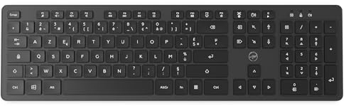 Mobility Lab - ML313986 - Teclado inalámbrico Premium para Windows - Receptor USB y USB-C, Golpear preciso, Teclas Planas y silenciosas, Teclado numérico, diseño AZERTY - Negro