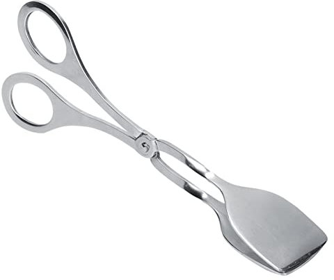GEEKHOM Küchenzange Gebäckzange, 18,5 cm Grillzange Edelstahl Lebensmittelzange Salatzange Küchenutensilien mit Scherengriffen Catering Speisen Servierzange Kuchenzange für Party, Buffet