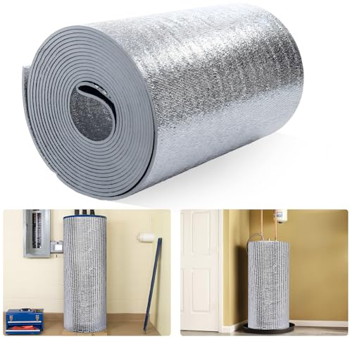 Water Heater Blanket, 20Ft x 15.7in Aluminum Foil Water Heater Blanket Insulation Wrap, Water Heater Foam Insulation Shield