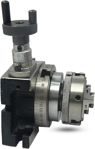 MachEl HV3 75mm (3 Inch) Rotary Table Kit – Includes 3 Slots, Backplate (Dia=62mm), 14mm Thread, 65mm 3-Jaw Self-Centering Chuck, T-Nuts & Bolts