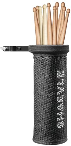 Shaevle Halter für Drumsticks Verstellbarer Nylon-Drumstick-Beutel mit Einrastverschluss aus legiertem Stahl, schwere Ausführung, für bis zu 5 Paar Drumsticks und Schlägel, Schwarz