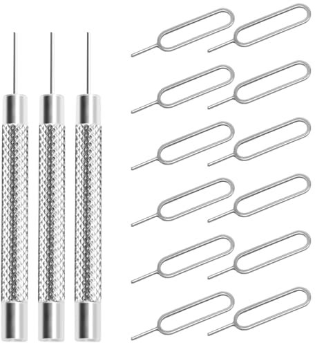 WOLMIK 15 piezas de herramienta de apertura de extracción de tarjeta SIM, pin de extracción de eyector de tarjeta SIM, abridor de agujas, herramienta de eyector SIM universal para todos los