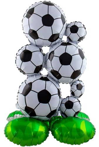 Folat 62939 folieballong fotbollshögar stående folieballong – fotbollar – 53 x 77 cm stående ballong, fest
