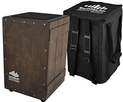 Echoslap Vintage Crate Cajon -Vintage Dark, Hand Crafted, Siam Oak Body, Maple Front Plus Gig Bag