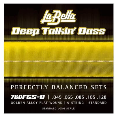 La Bella Deep Talkin Bass Gold Flats Electric Bass Strings - 5-String