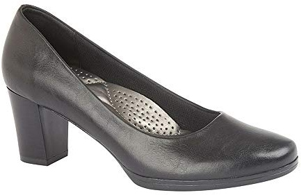 Boulevard Womens/Ladies PU Leather Plain Court Shoe (55mm Heel) (4 UK) (Black)