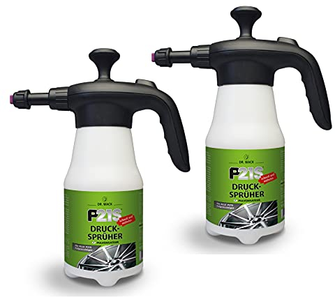 ILODA 2X Dr. Wack P21S Druck-Sprüher leer für 925ml P21S Felgen-Reiniger, Pumpsprüher, Handsprüher für Müheloses Aufsprühen von P21S Felgen-Gelreinigern in Sekunden, Profi-Felgenpflege