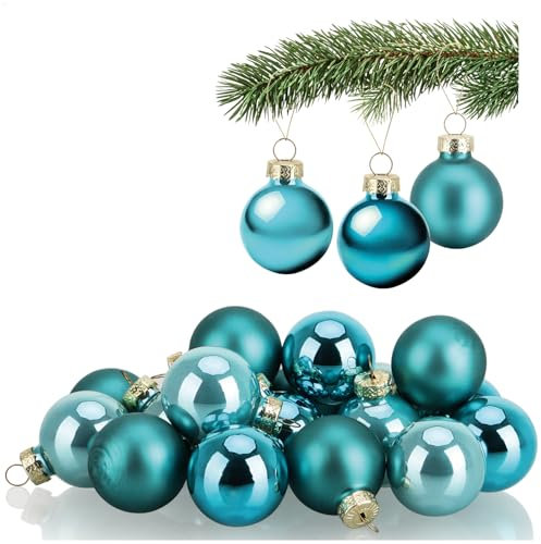 COM-FOUR® 20x Mini-Christbaumkugeln aus Glas - kleine Weihnachtskugeln für die Weihnachtsdekoration - Baumschmuck für den Weihnachtsbaum - Ø 3 cm