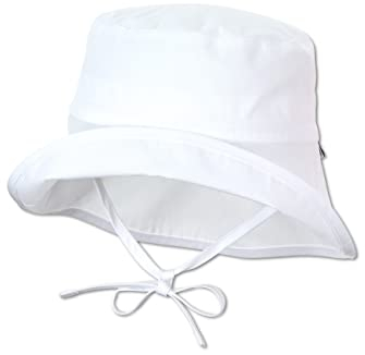 Sterntaler Baby Unisex Hut Baby Sonnenhut uni - Baby Hut, Kopfbedeckung Baby Sommer, Sommerhut Baby - aus Baumwolle - weiß, 47