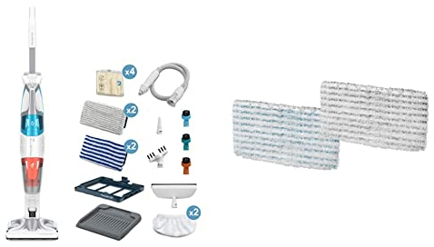 Rowenta Clean & Steam Multi Nettoyeur Vapeur 2 en 1 Nettoie et Aspire en Même Temps à La Vapeur Tous les Sols et Toutes Les Sufaces Performant Nombreux Accessoires & Kit Lingettes Aspirateurs