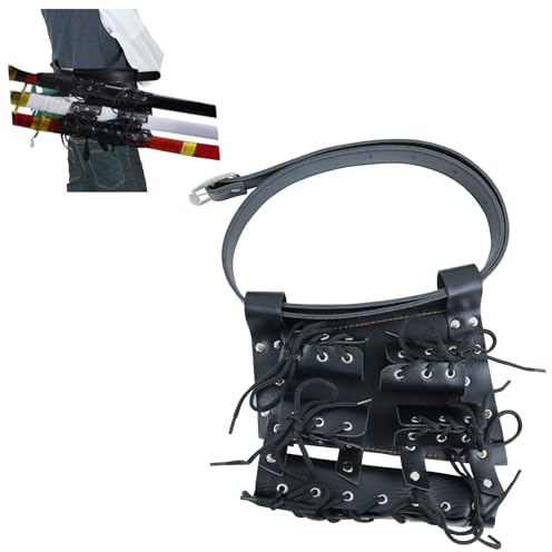 Qivine Katana Holder, Medieval Retro Espada Hombro Espalda Funda Rana Holder para 3 Espadas, Espada Holder Cinturón, Katana Cinturón, Arma Ajustable Cintura Funda, Negro