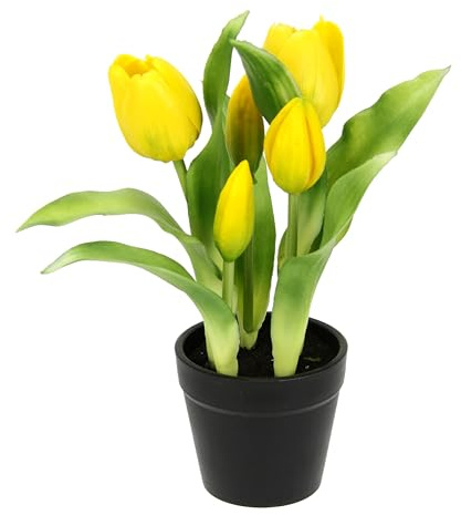Flair Flower konstgjorda tulpaner i kruka verklig touch blommor vårdekoration påskdekoration tulpan tulpanbukett latex konstgjord tulpan enstaka blommor blommor bordsdekoration dekoration stjälkblomma