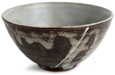 Minoribo Mino ware KSC107 Reisschale aus japanischer Keramik, traditioneller Stil, hergestellt in Japan (Import aus Japan), Braun