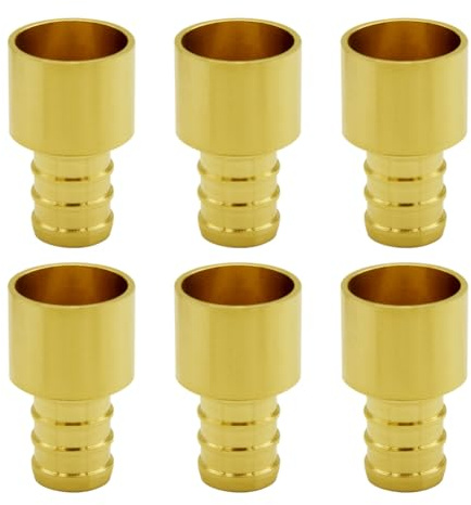 Hooshing 6 adattatori Pex sudore Pex da 3/4 a 3/4 femmina adattatore in rame per saldatura a crimpare raccordi per tubi in rame