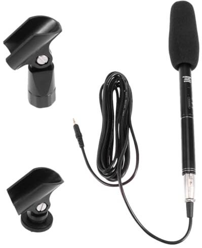 HEMOTON Microfono Portatile Per Registrazioni All Microfono Per Live Streaming e Fotocamera Compatibile Con Smartphone e Riduzione Del Rumore Antivibrante Nero