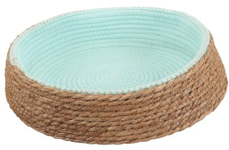 BESPORTBLE Comfortable Pet Round Bed Easy to Warm Woven Cat Nest Pet Dog Sleeping Mat Rattan