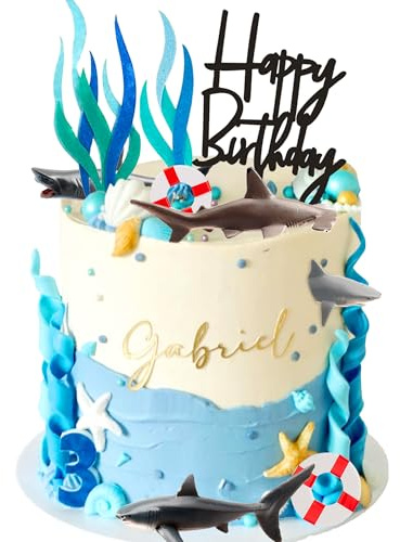 Hai Kuche Dekor Hai Geburtstagstorte Mini-Spielzeug figuren Hai-Kuchendekoration für unter dem Meer Ozean Hai Unterwasser Party