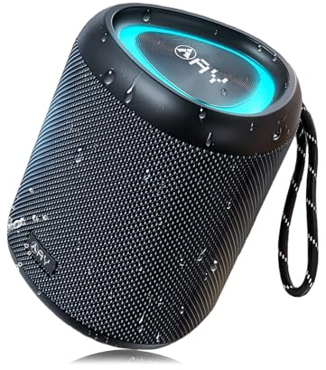 AY Tragbarer Bluetooth Lautsprecher 30W mit Licht, Musikbox Bluetooth mit Leistungsstarker Kristallklarer Klang, IPX7 Wasserdicht,AUX&TF-Karteneingang, Stereo-Paarung, 24h Akku Perfekt für Zuhause