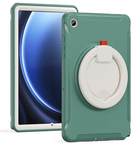 Lunivop Surfplattefodral kompatibelt med Samsung Galaxy Tab A11 Plus fodral 11 tum med 360° roterande stativ kraftigt militärt – klassat skydd för Samsung Tab A11+ Plus grön