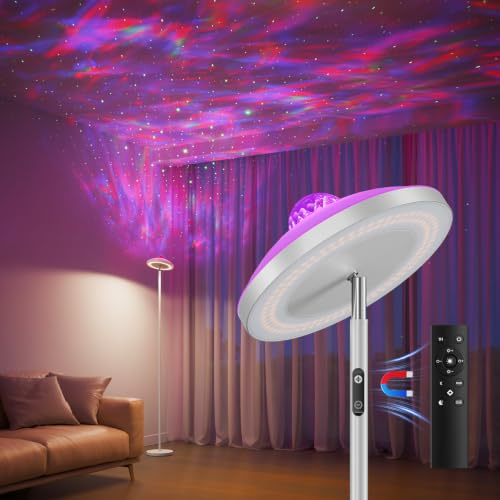 DUSKTEC Lampadaire 3-en-1 avec projecteur Galaxy Star et Aurore Boréale RGB