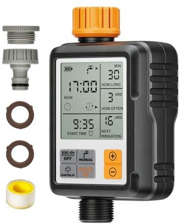 Shrivee Programador de Riego a Pilas con 1 Salida Automático Water Irrigation Timer para Jardin/Huerto/Maceta/Finca