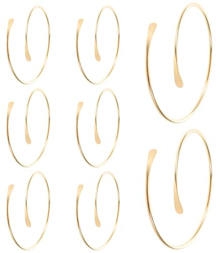 LRXIYODE 8 St Justerbara Guldarmband för Överarm Minimalistisk Öppen Manschett med Skin-friendly Design Robust Metall och Anpassningsbar Passform för Sommarstrand och Fest